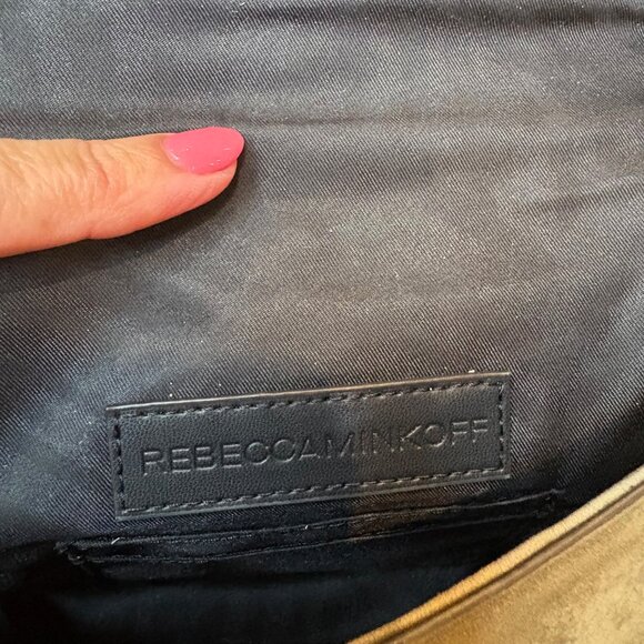 Rebecca Minkoff Olive Green Suede Mini Crossbody Bag - Picture 4 of 5